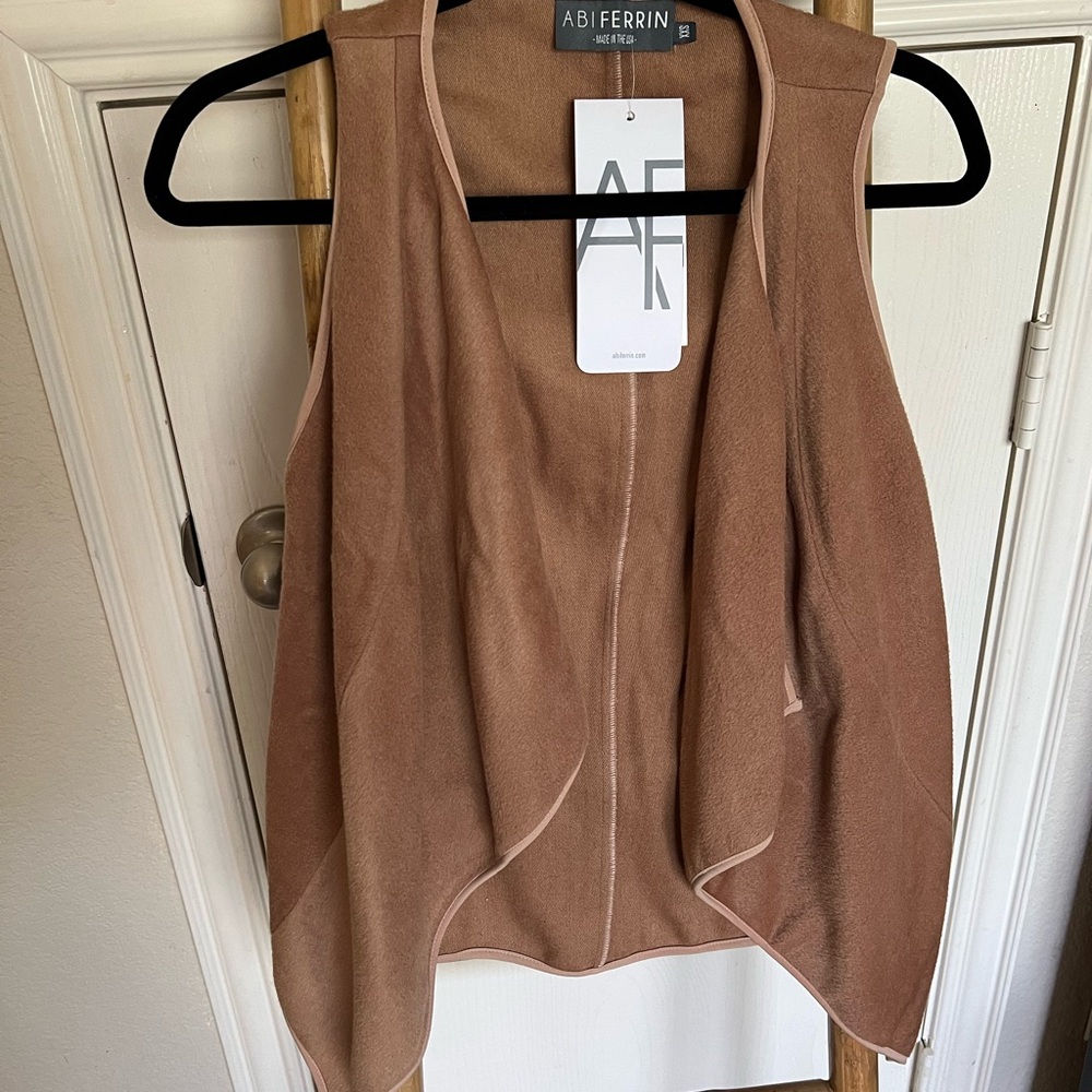 Abi Ferrin Brown Suede Vest